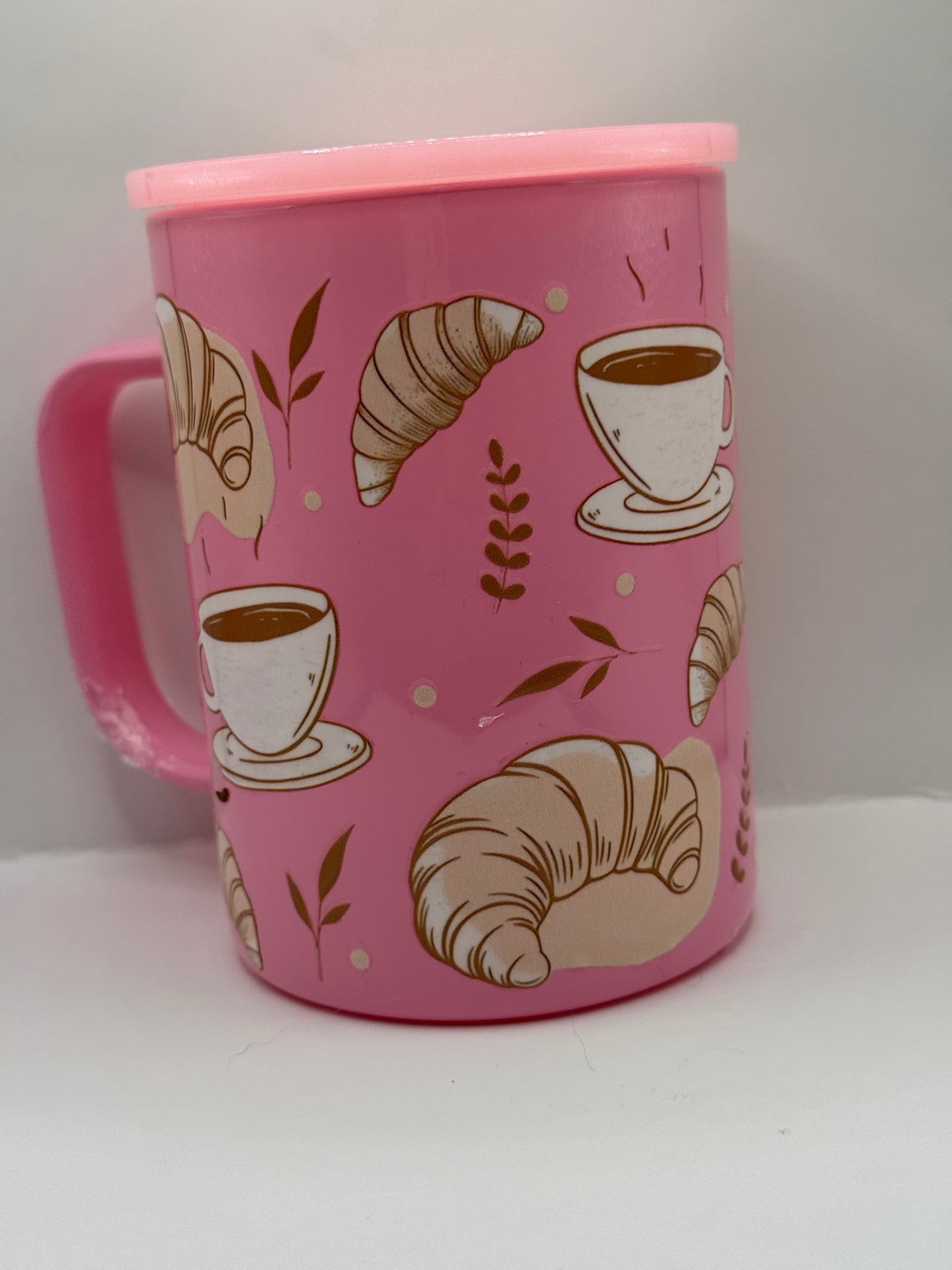 Croissant and Coffee Mug with Top