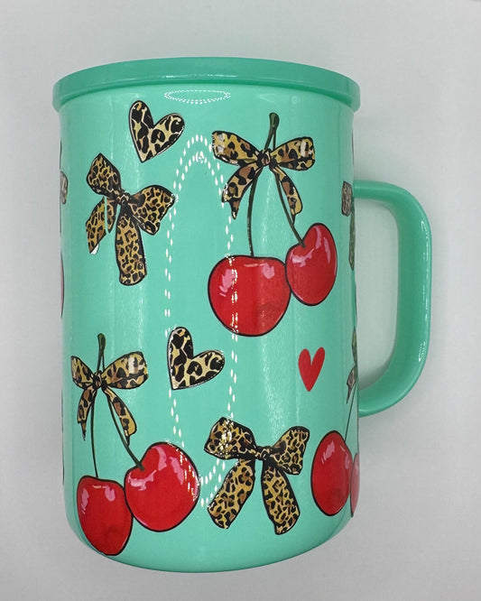 Cherries and Cheetah Bows Mug