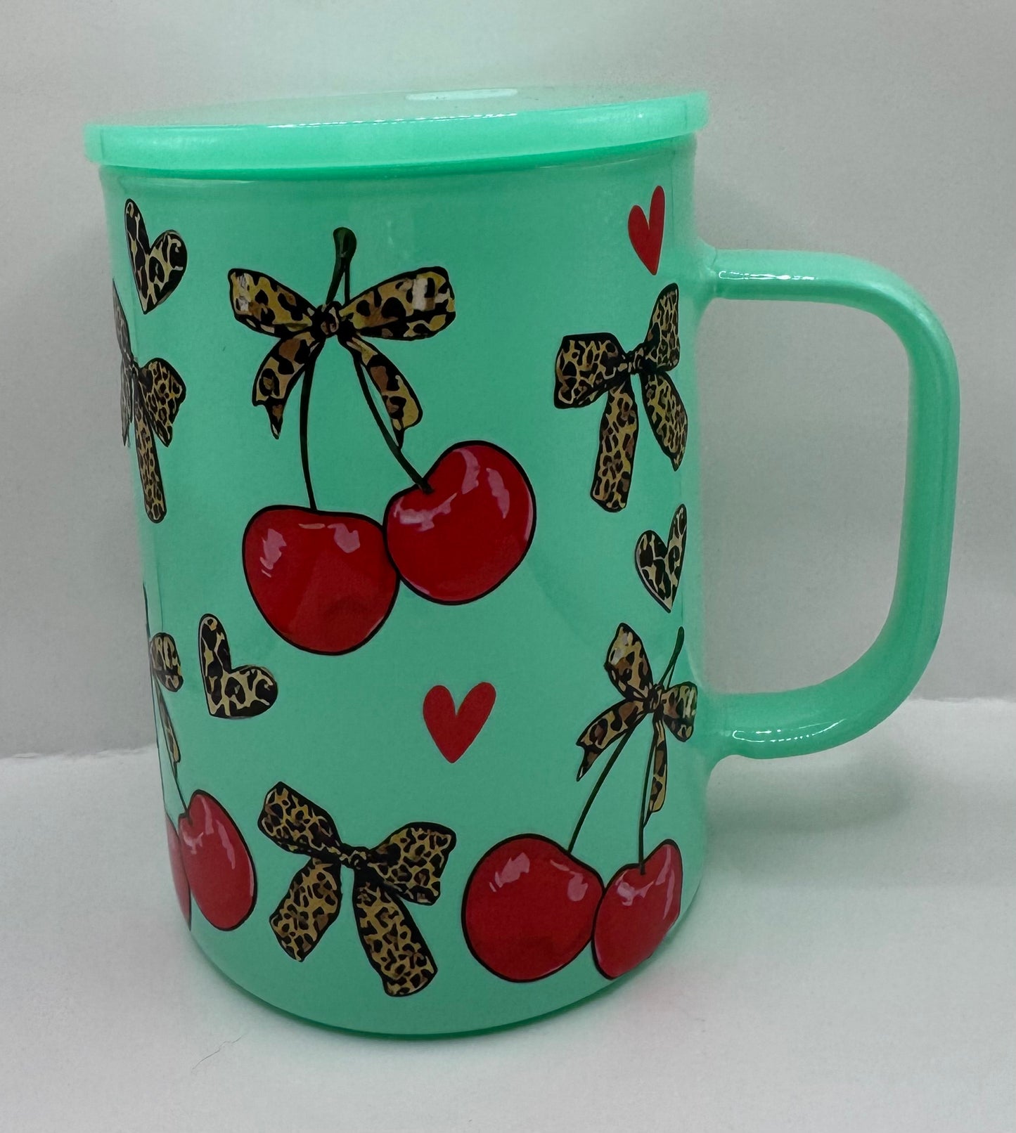 Cherries and Cheetah Bows Mug