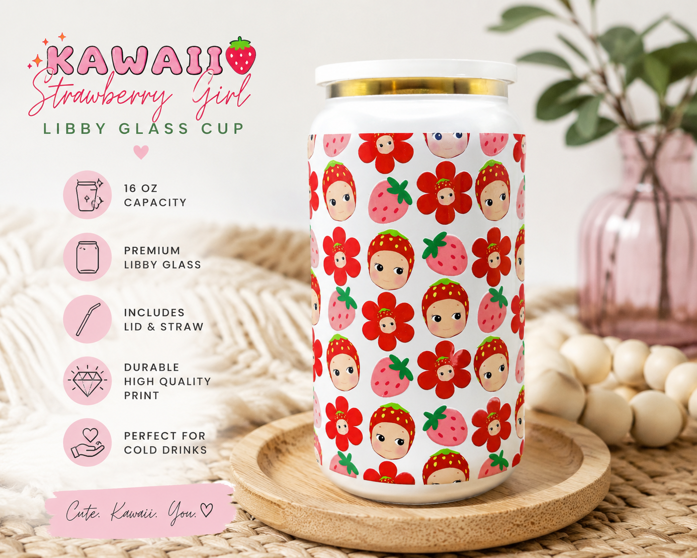 Sonny Angel Cup with Straw and Lid