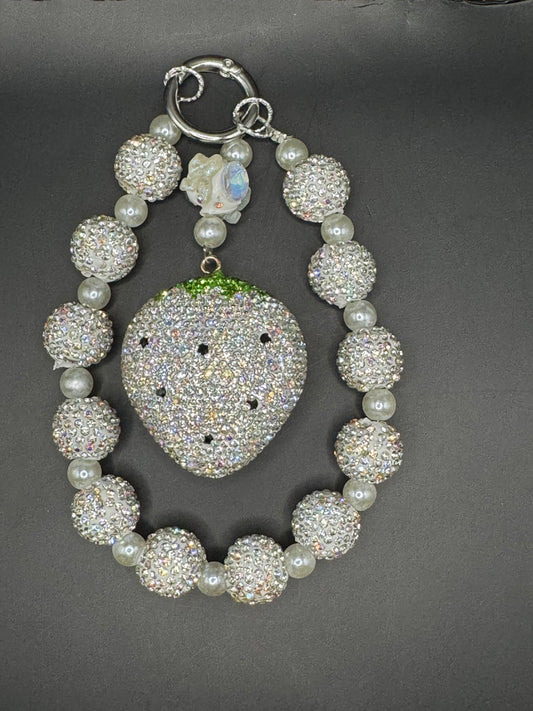 Bling Strawberry Phone Charm