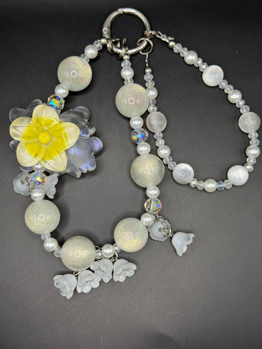 Flower Beaded Phone Charm