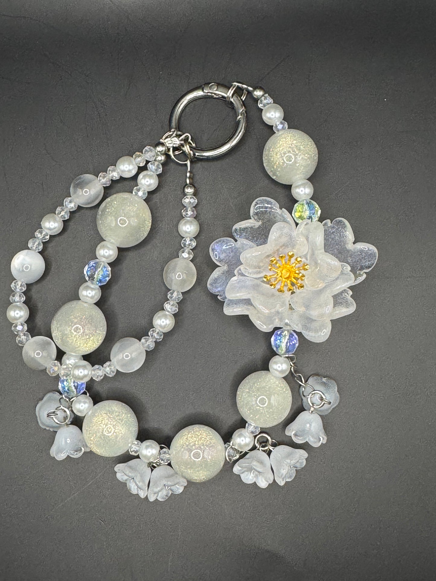 Flower Beaded Phone Charm