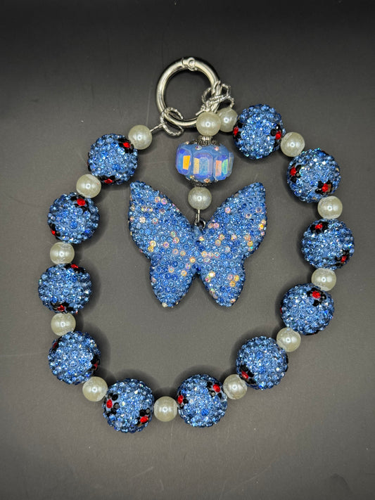 Blue Butterfly Phone Charm