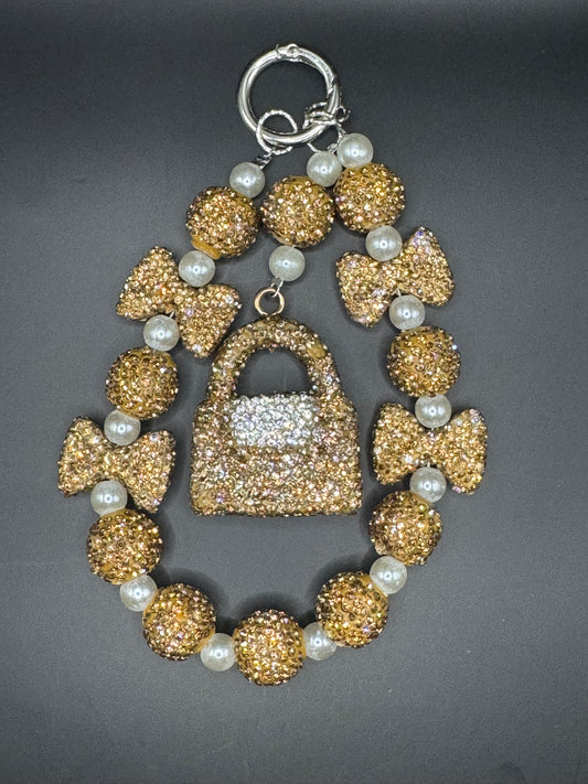 Gold Purse Phone Charm