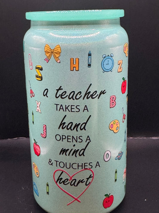 Teacher Takes a Hand Cup with Straw and Lid