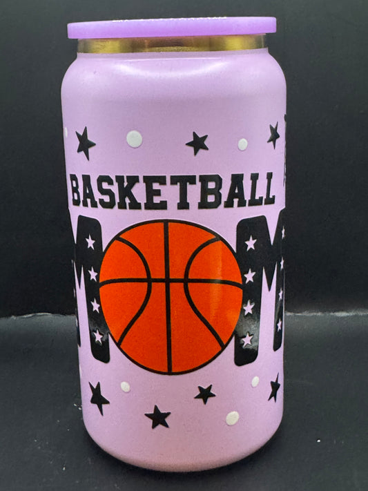 Basketball Mom with lid and Straw