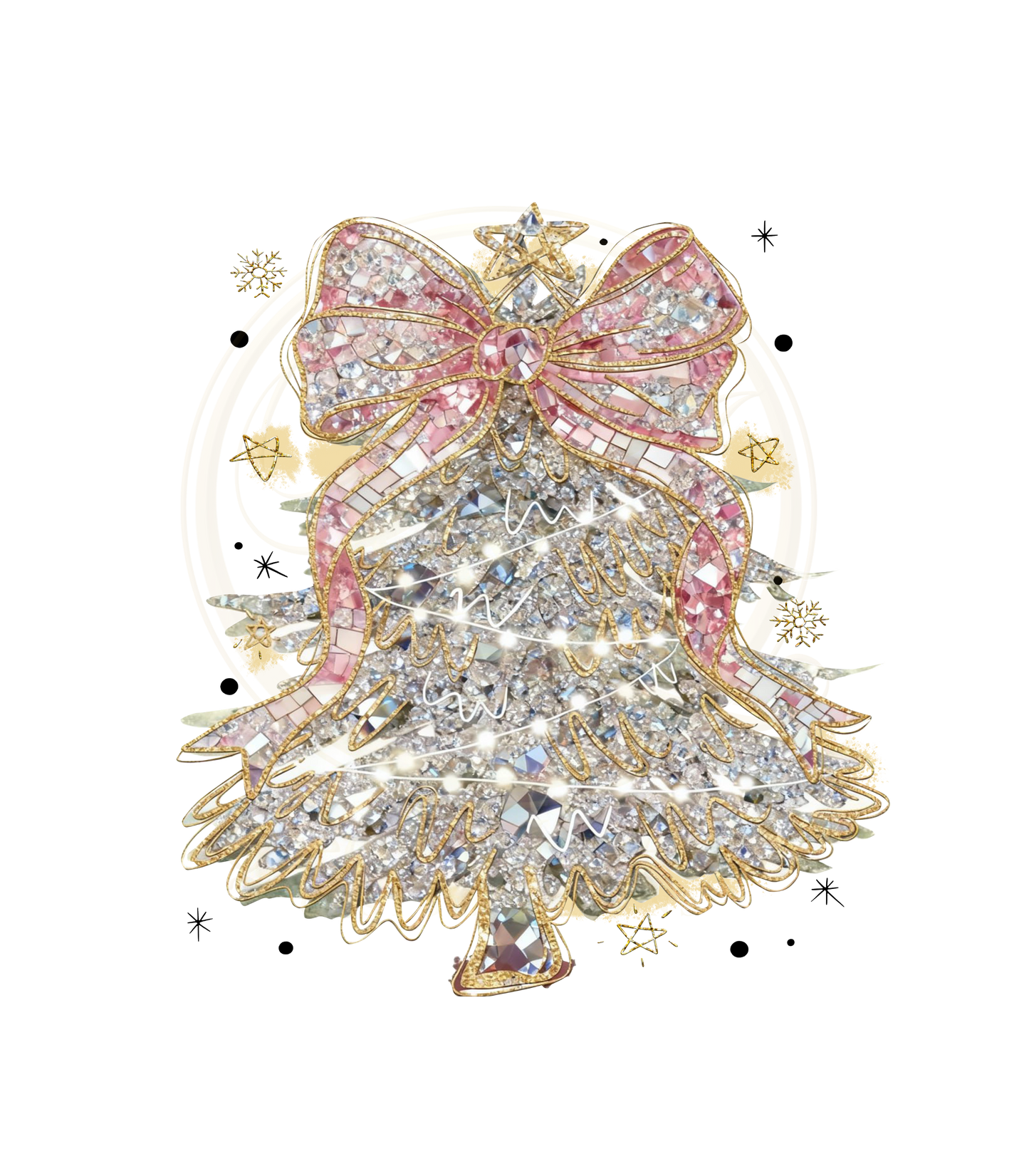 RHINESTONE CHRISTMAS TREE DTF PRINT