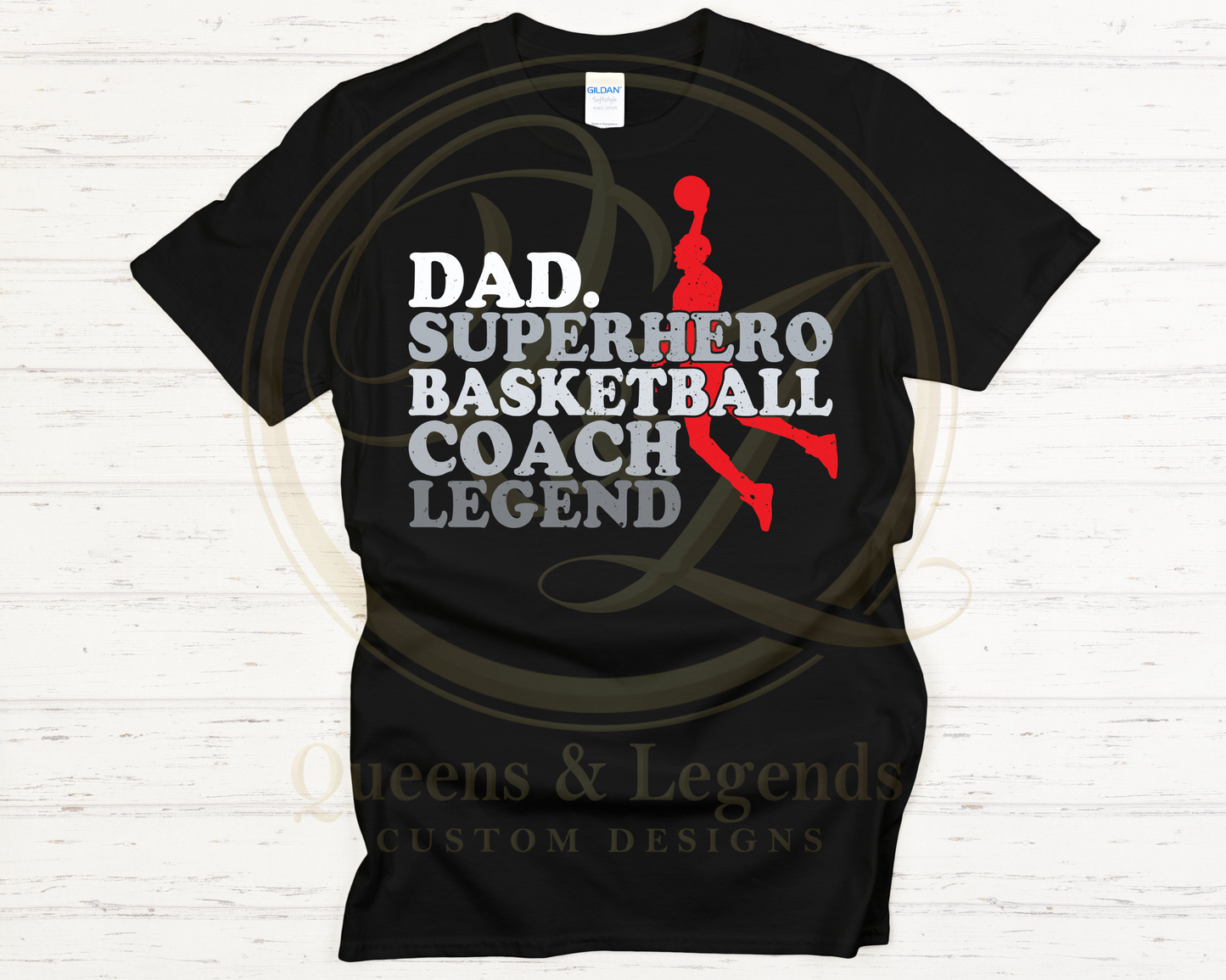 Dad Superhero Basketball Coach Legend
