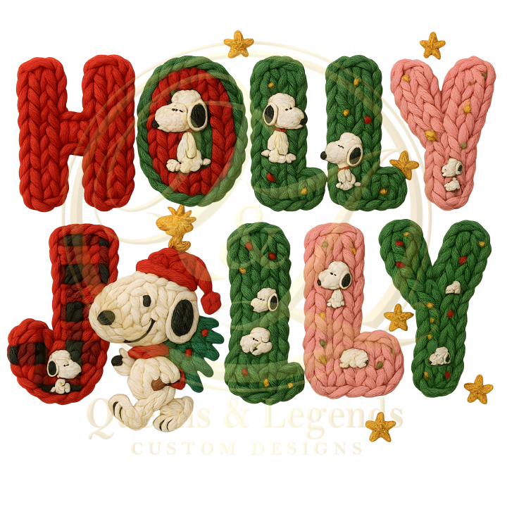 HOLLY JOLLY SNOOPY AND FRIENDS DTF PRINT