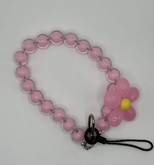 Pink Flower Phone Charm