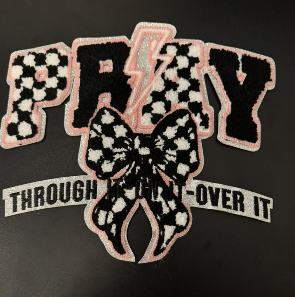 Pray Through it Chenille Iron Patch