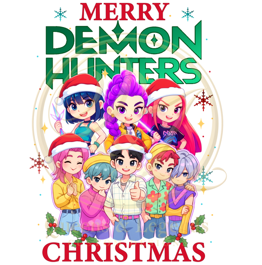 DEMON HUNTERS MERRY CHRISTMAS DTF PRINT