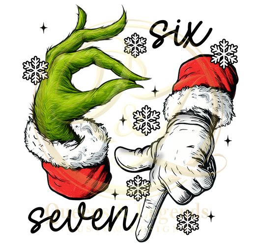 Six Seven Grinch Santa DTF Print