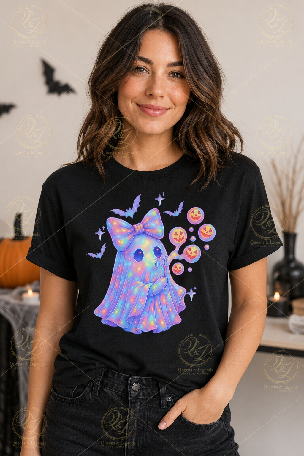 Ghostly Pumpkin Neon T-Shirt