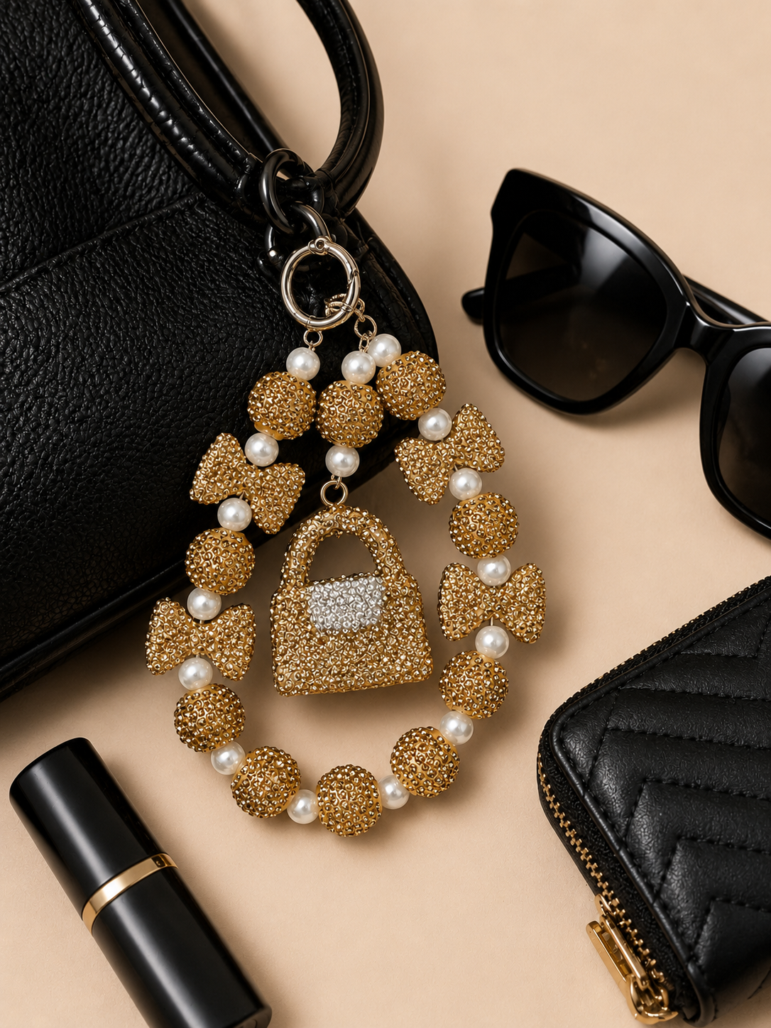Gold Purse Phone Charm