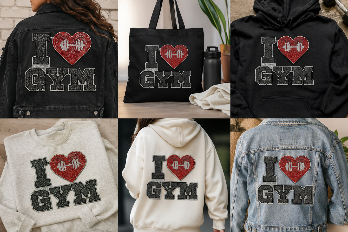 I Love Gym Iron on Patch