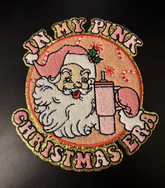 In my Pink Christmas Era Chenille Patch