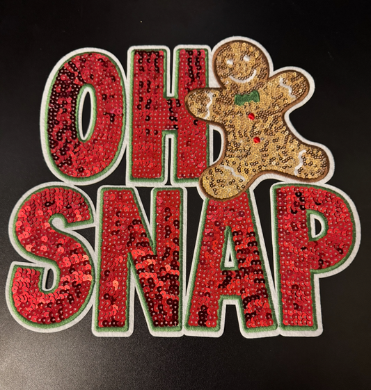 Oh Snap Gingerbread Iron on Patch