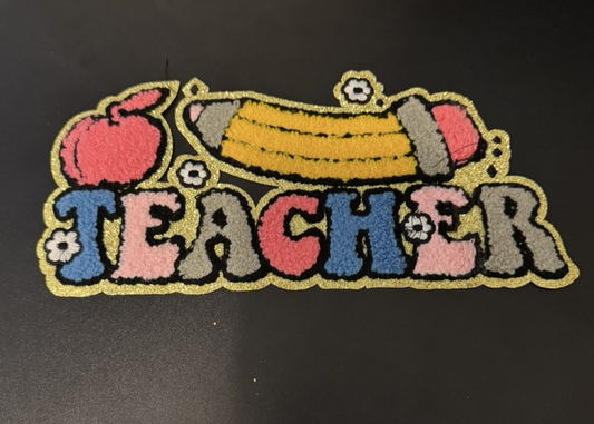 Teacher Chenille Iron on Patch