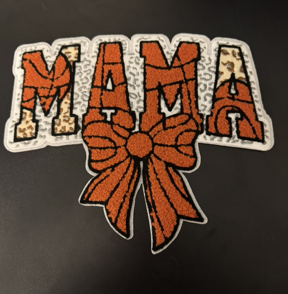 Basketball Bow Chenille Patch