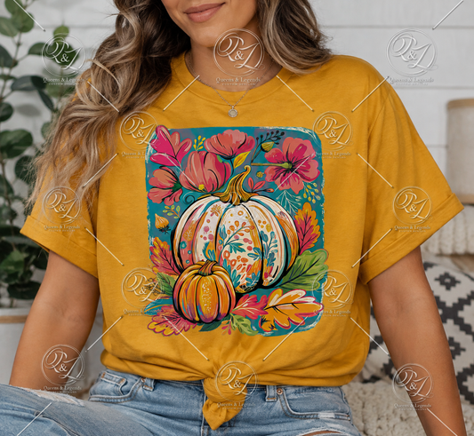 Painted Autumn Pumpkin T-Shirt