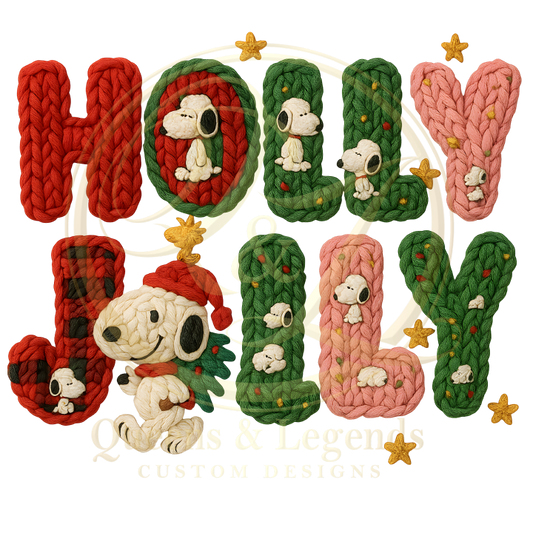 HOLLY JOLLY SNOOPY AND FRIENDS DTF PRINT